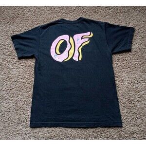 Odd Future Donut Logo T-Shirt Mens Medium Graphic Print Black Shirt